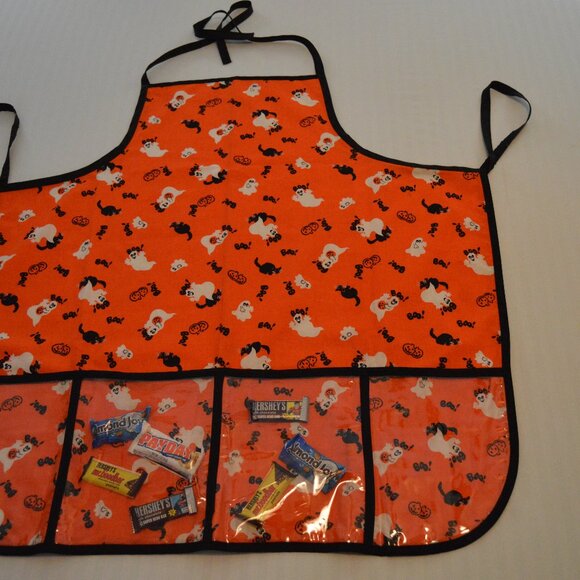 Halloween aprons. (2 ). Choose by color.  Hand made, handy pockets in front. - Picture 1 of 2